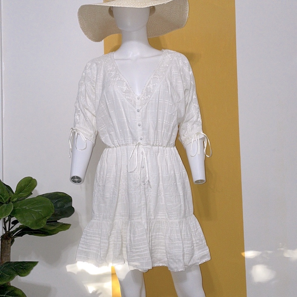LoveShackFancy Embroidered Mini Dress